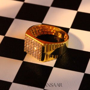 22k Gold Forty-Two Stone Rectangular Cluster Ring