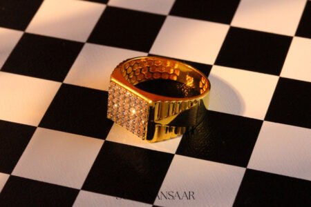 22k Gold Forty-Two Stone Rectangular Cluster Ring