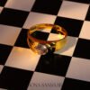 22k Gold Single Stone Ring on a Bezel Mount