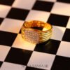 22k Gold Oval Cluster Ring with Rectangular Face