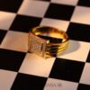 22k Gold Double-Square Cluster Ring