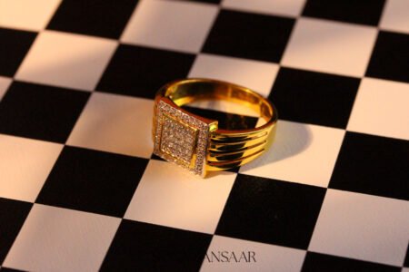 22k Gold Double-Square Cluster Ring