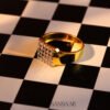 22k Gold Square Cluster Ring with Twenty-Five Stones