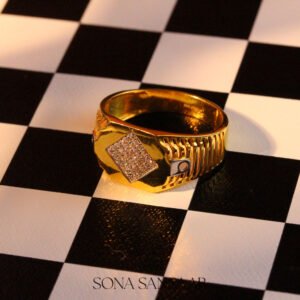 22k Gold Diamond-Shaped Cluster Ring with Thirty-Six Stones