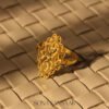22K Gold Ladies Fancy Filigree Ring with Ornate Diamond Motif