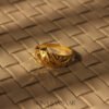 22K Gold Fancy Hearts Ring with Diamond-Cut Pattern