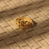 22k Gold Ladies Fancy Hearts Ring with Ornate Geometric Motifs