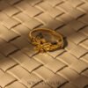 22k Gold Ladies Fancy Hearts Ring with Floral Motif