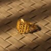 22k Gold Ladies Fancy Hearts Ring with Ornate Lattice Design
