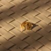 Gold Adjustable Baby Ring with Textured Star Motif