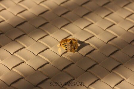 Gold Adjustable Baby Ring with Textured Star Motif