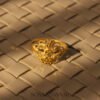 22k Gold Ladies Fancy Hearts Ring with Interwoven Hearts and Starburst Detailing