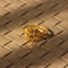 22k Gold Ladies Fancy Hearts Ring with Ornate Geometric Centerpiece