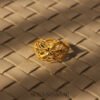 22K Gold Ladies Fancy Hearts Ring with Openwork Filigree and Diamond-Cut Center