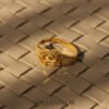 22k Gold Ladies Fancy Hearts Ring with Faceted Star and Open Heart Design