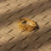 22k Gold Ladies Fancy Hearts Ring with Triple Faceted Motifs