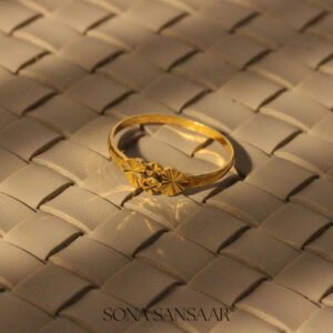 22K Gold Fancy Hearts Ring for Women with Diamond-Cut Heart Cluster