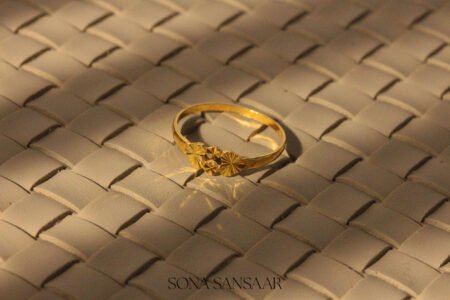 22K Gold Fancy Hearts Ring for Women with Diamond-Cut Heart Cluster