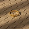 22K Gold Ladies Fancy Hearts Ring with Diamond-Cut Textured Wave Design