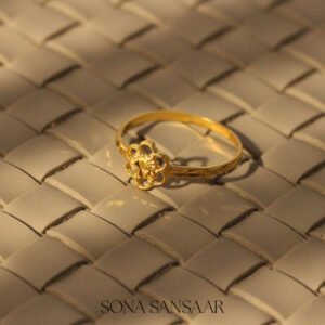 22k Gold Fancy Floral Ring with Open Petal Design