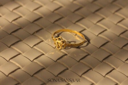 22k Gold Fancy Floral Ring with Open Petal Design