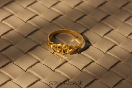 22k Gold Ladies Fancy Hearts Ring with Radiant Heart Motifs