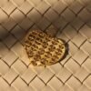 22k Gold Textured Heart Pendant with Diamond-Cut Pattern