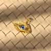 22K Gold Evil Eye Filigree Pendant