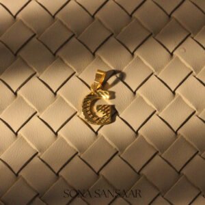 22K Gold Diamond-Cut Letter G Pendant