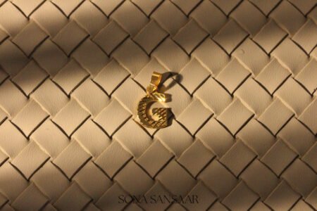 22K Gold Diamond-Cut Letter G Pendant
