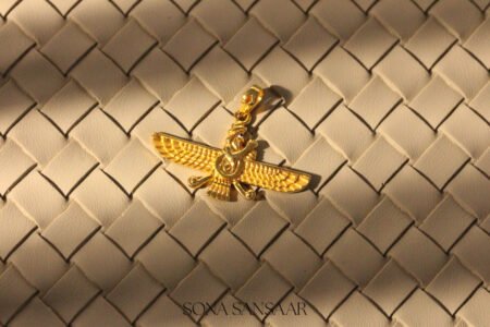 22k Gold Winged Symbol of Antiquity Pendant with Ornate Detailing