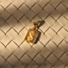 22K Gold Fancy Square Pendant with Textured Dollar Motif